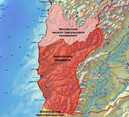 Карта Баргузинского заповедника