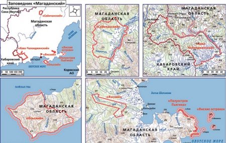 Карта Магаданского заповедника