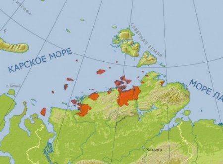 Карта Большого Арктического заповедника