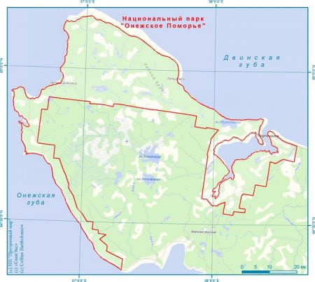 Национальный парк Онежское Поморье на карте