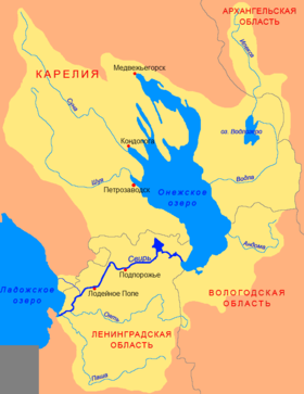 Водлозерский национальный парк на карте