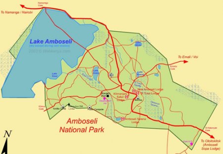 Парк Амбосели на карте