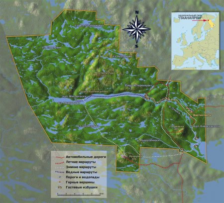 Национальный парк Паанаярви на карте