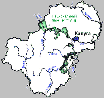 Национальный парк Угра на карте