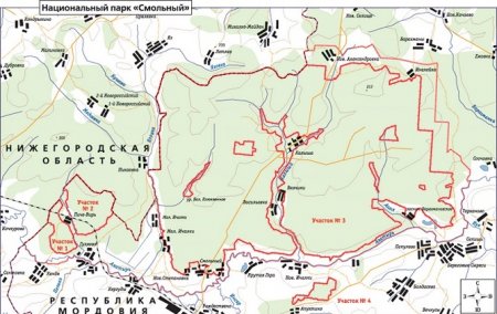 Национальный парк Смольный на карте