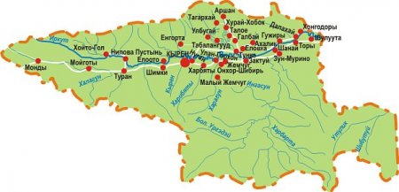 Тункинский национальный парк на карте