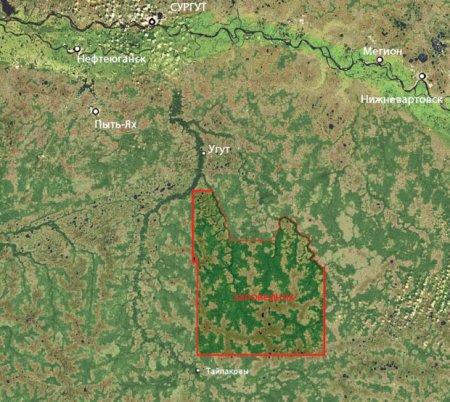 Юганский государственный природный заповедник на карте