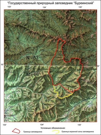 Государственный природный Буреинский заповедник на карте