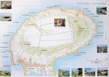 Казантипский природный заповедник на карте