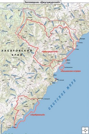 Джугджурский заповедник на карте