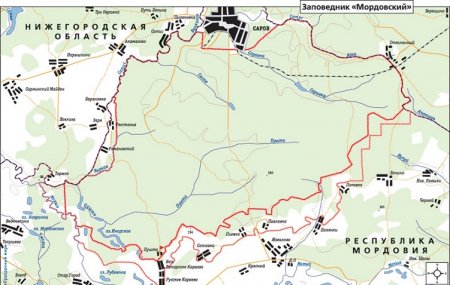 Государственный природный Мордовский заповедник на карте