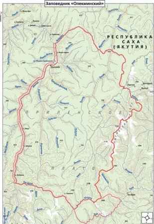 Олекминский природный заповедник на карте